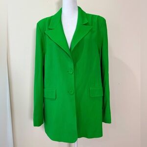 NWT & Other Stories Bright Green Blazer Wool Blend Size 8